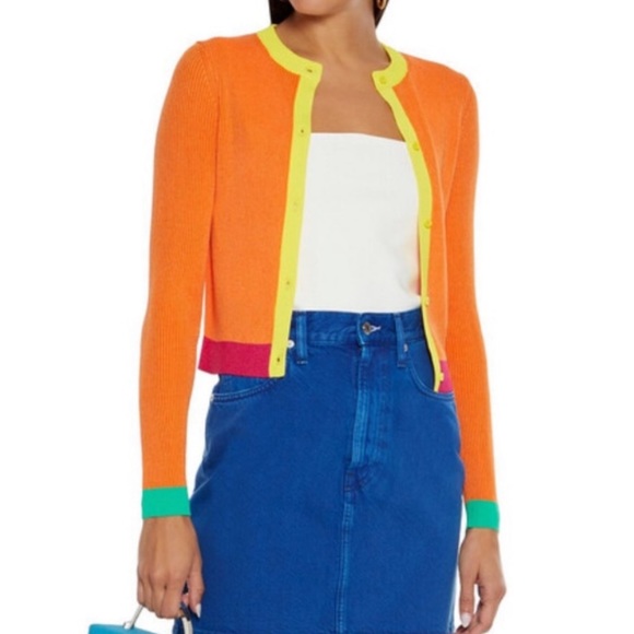 Alice + Olivia Orange and Yellow Sweater
